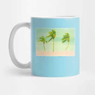 THREE PALM TREES AT THE BEACH Mug